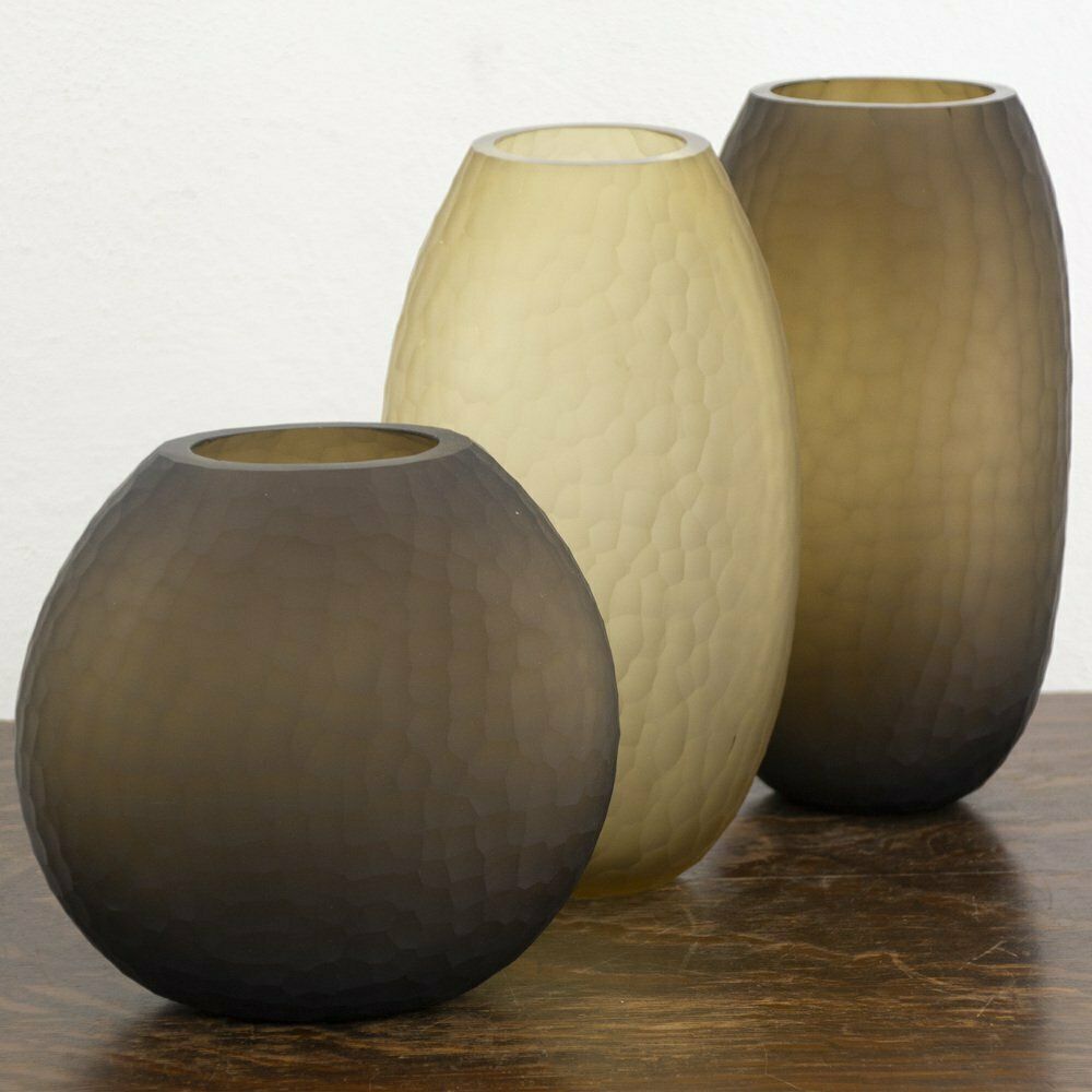 Italian Murano Glass Vase In Amber Color photo for sale