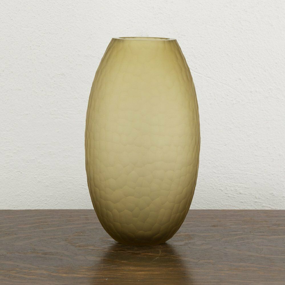 Italian Murano Glass Vase In Amber Color photo vinterior