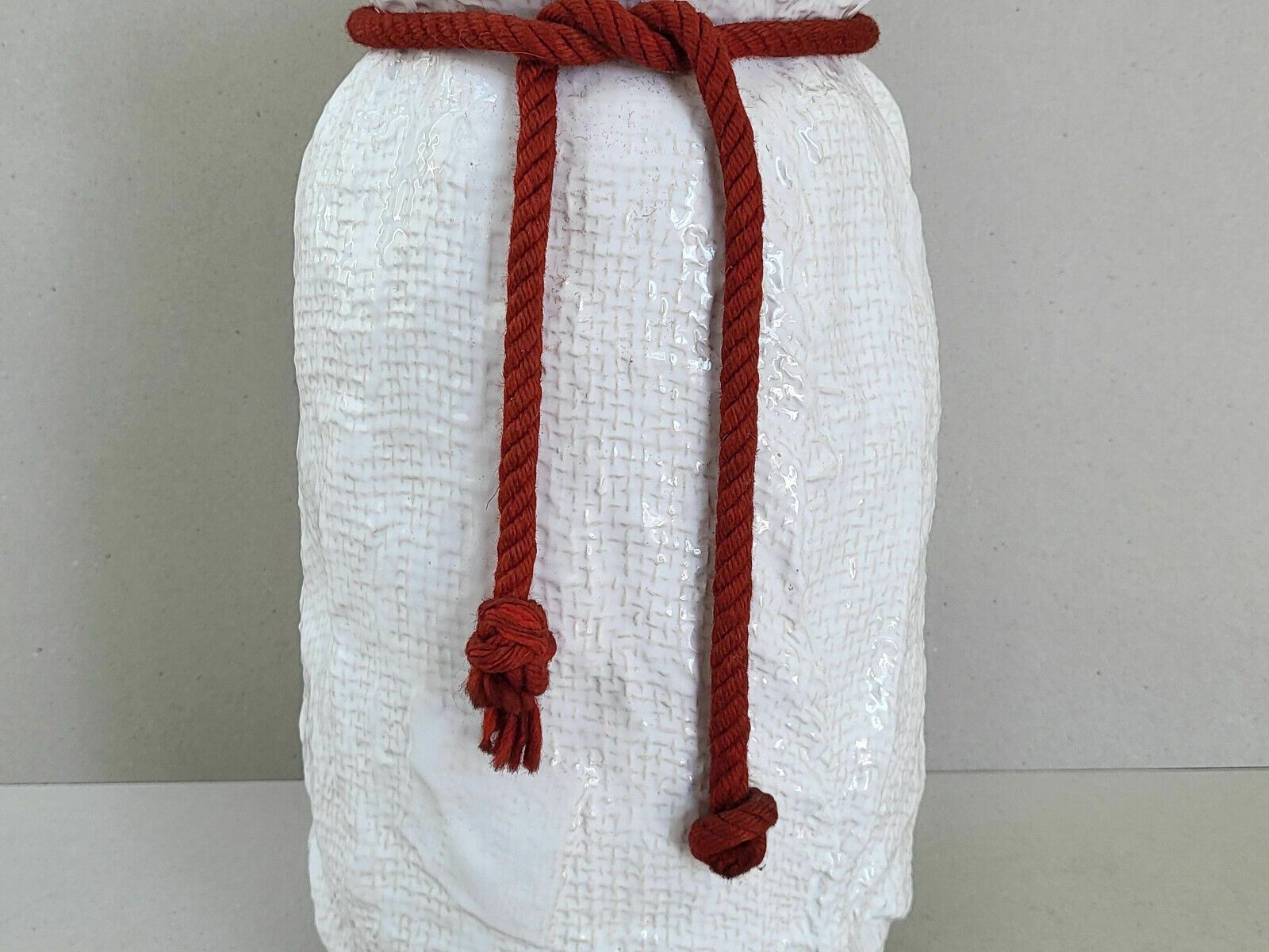 Vintage Vase 1960 Bay Keramik Giant Jute Bag West Germany Ceramic 60s 1960s photo for sale