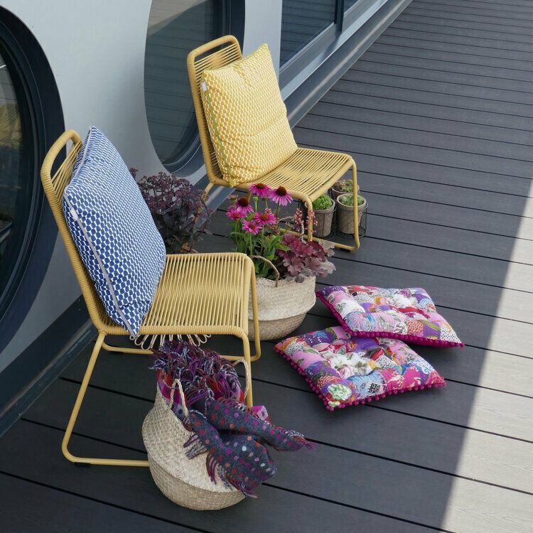 Pair Of Yellow Mediteranean String Chairs photo 150.0