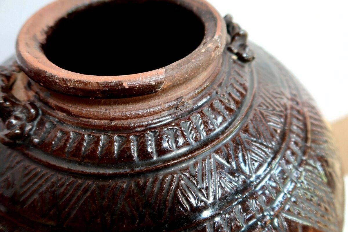 Important Bellied Vase In Glazed Terracotta – 1900 photo vinterior