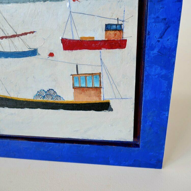 St Mawes Fishing Boats St Ives Naive photo for sale