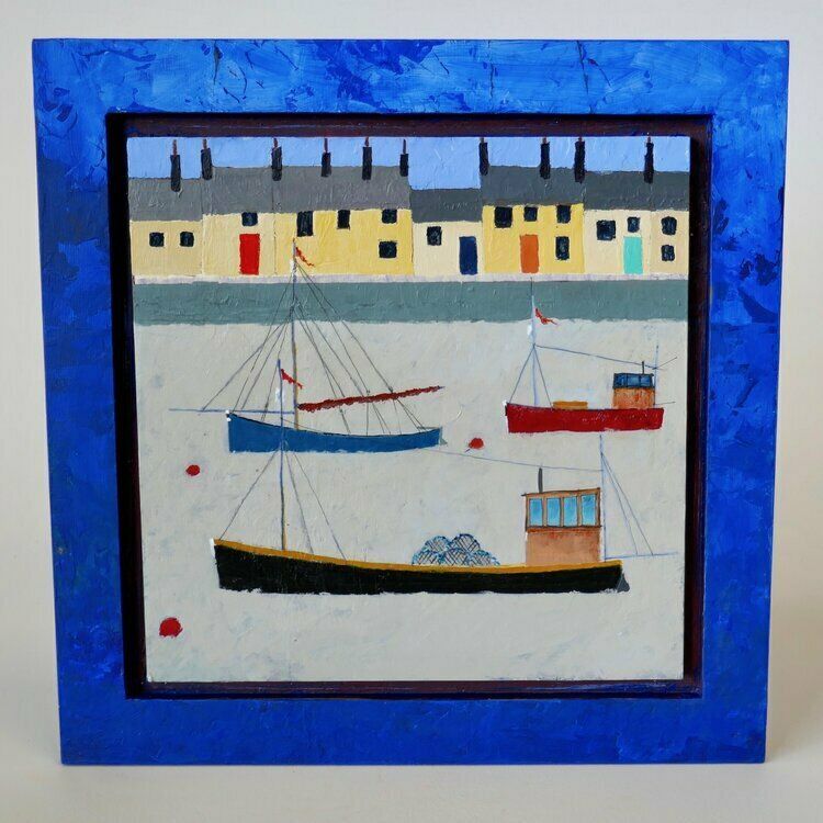 St Mawes Fishing Boats St Ives Naive photo vintage
