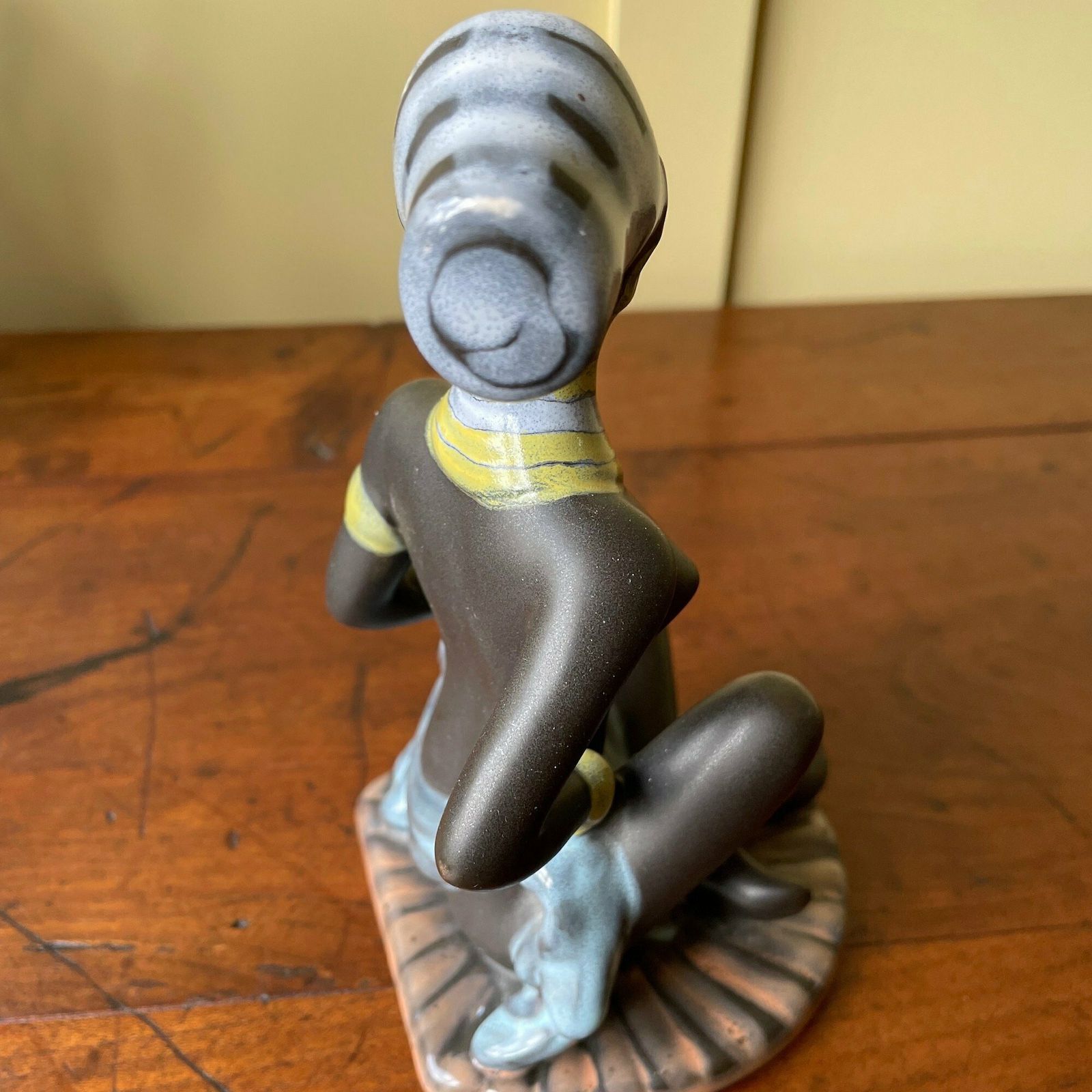 Mid Century Modern Ceramic African Figurine 1950's photo vinterior