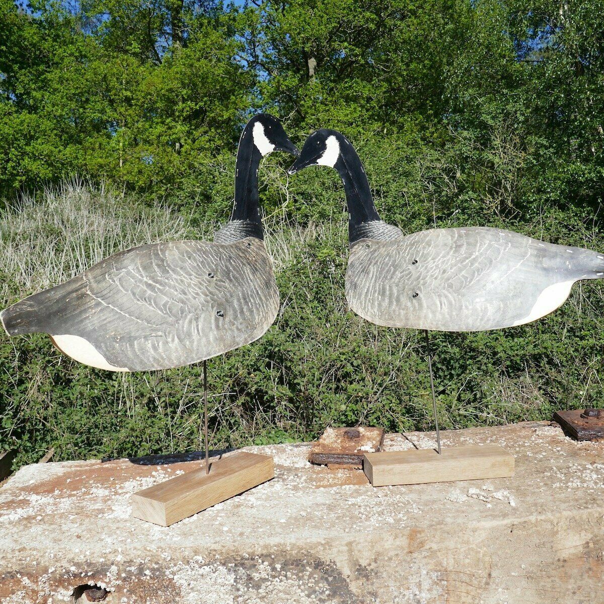 A Pair Of Folding Goose Decoys 1940’s photo for sale