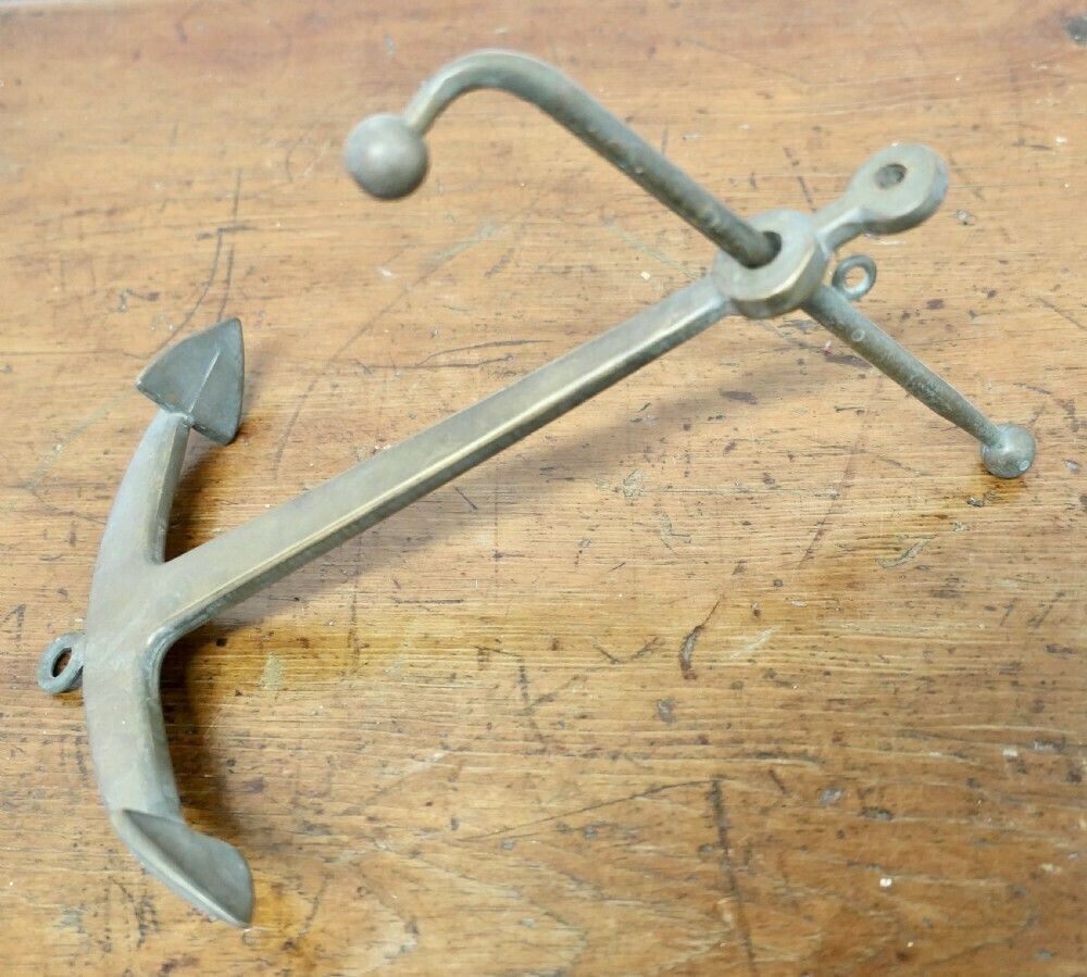 Bronze Yacht Anchor, Desk Ornament photo Home Decor