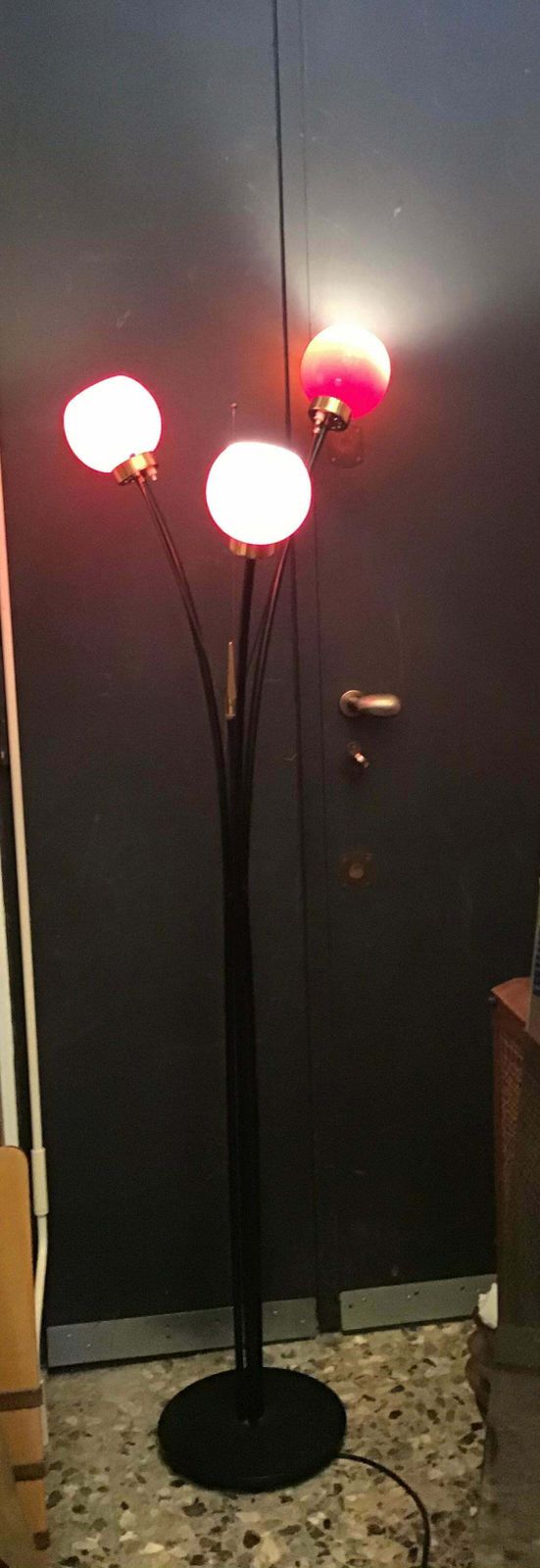2094.0 Stilnovo Floor Lamp Brass Glass Iron, 1950, Italy photo