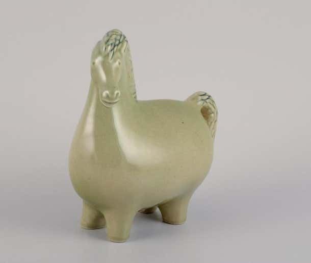 Stig Lindberg (1916 1982) For Gustavsberg Horse Figurine In Glazed Stoneware photo furniture