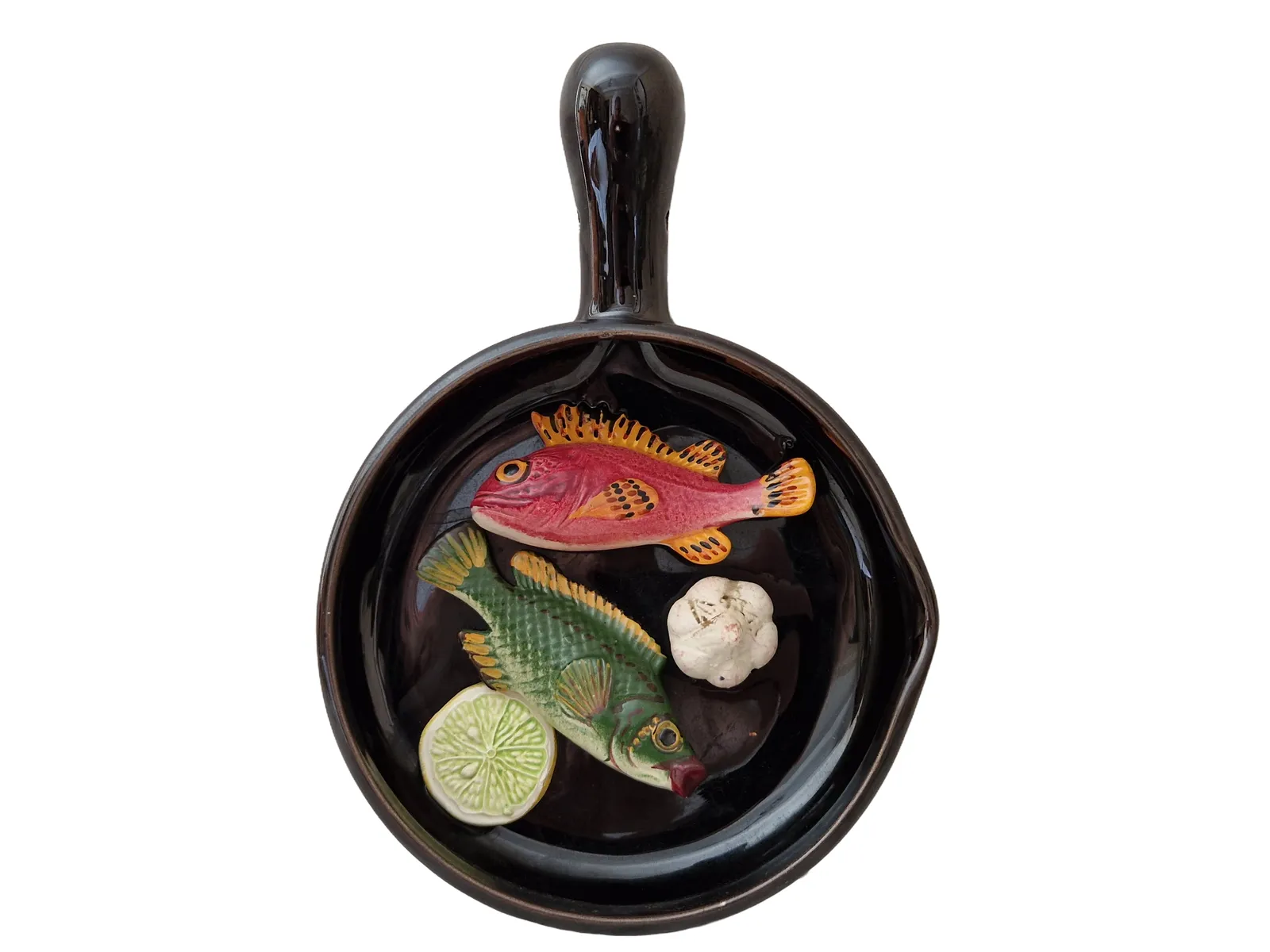 Mid Century Vallauris Majolica Palissy Fish Plate