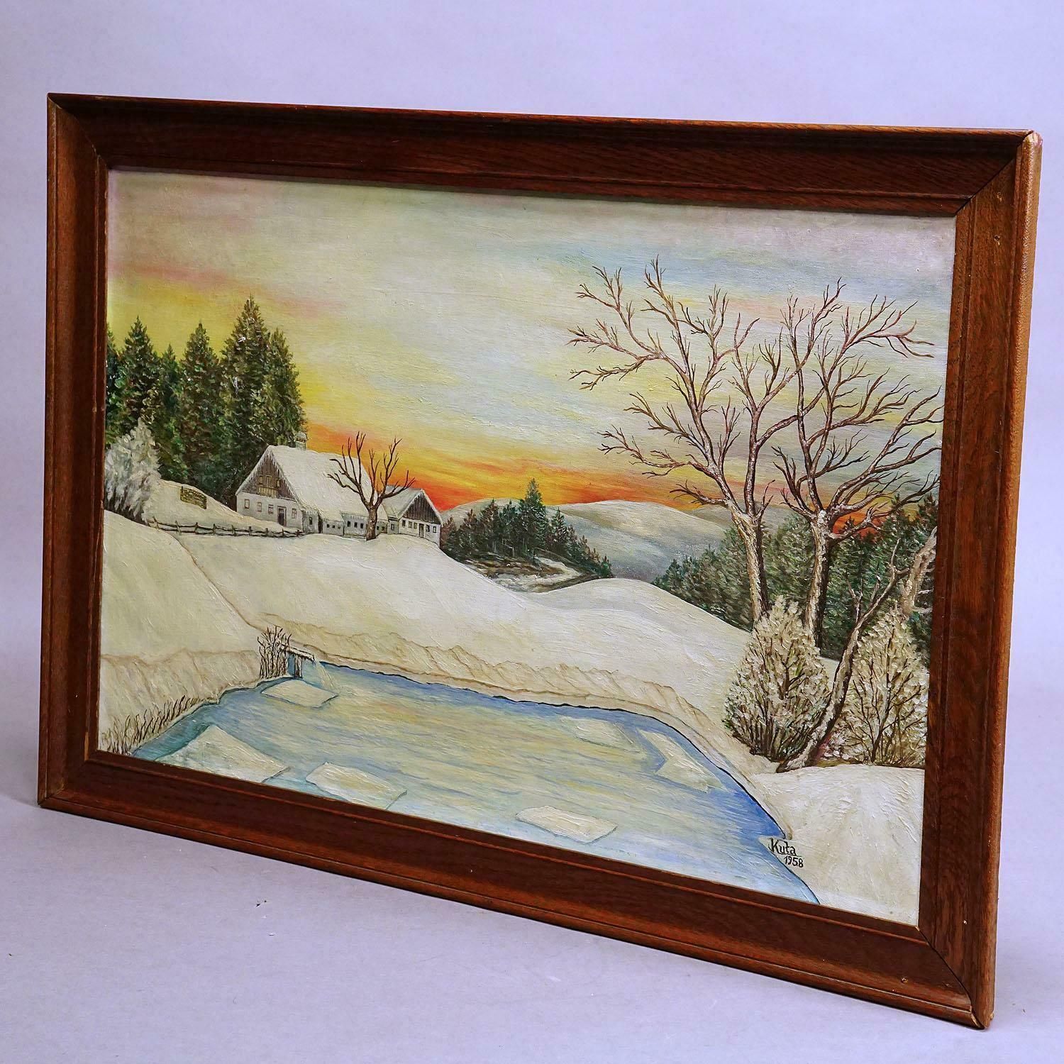 Sunrise In A Winterly Landscape In The Black Forest