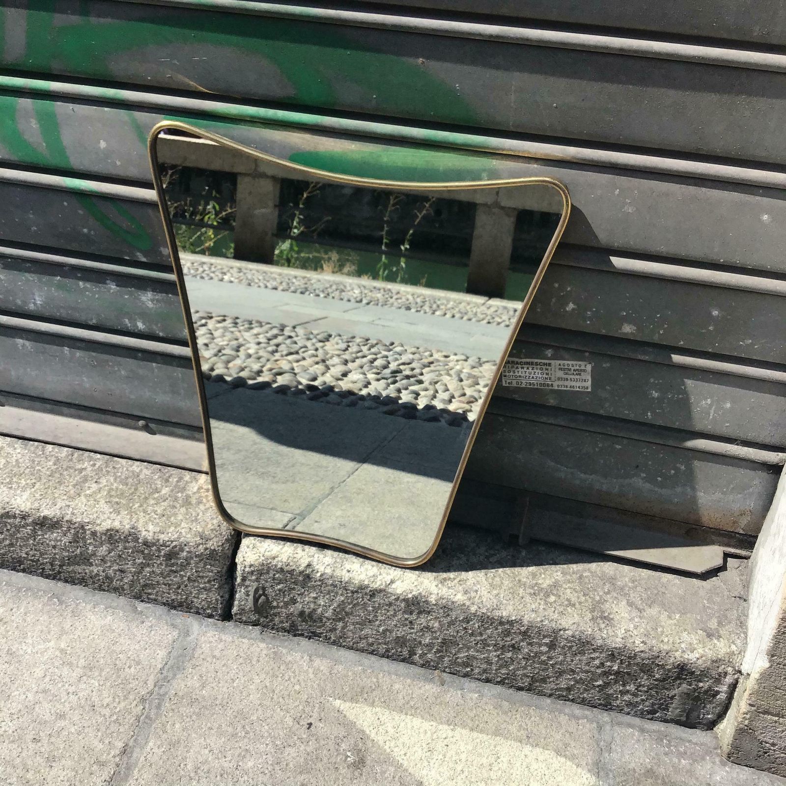 Fontana Arte Mirror Brass Wood Glass 1950 Italy photo 1658.0
