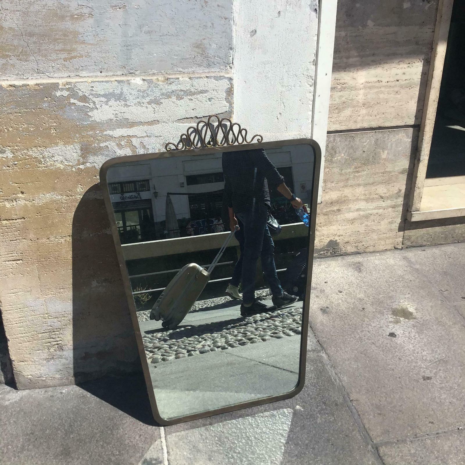Gio Ponti Mirror Brass Glass Wood 1950 Italy photo vinterior