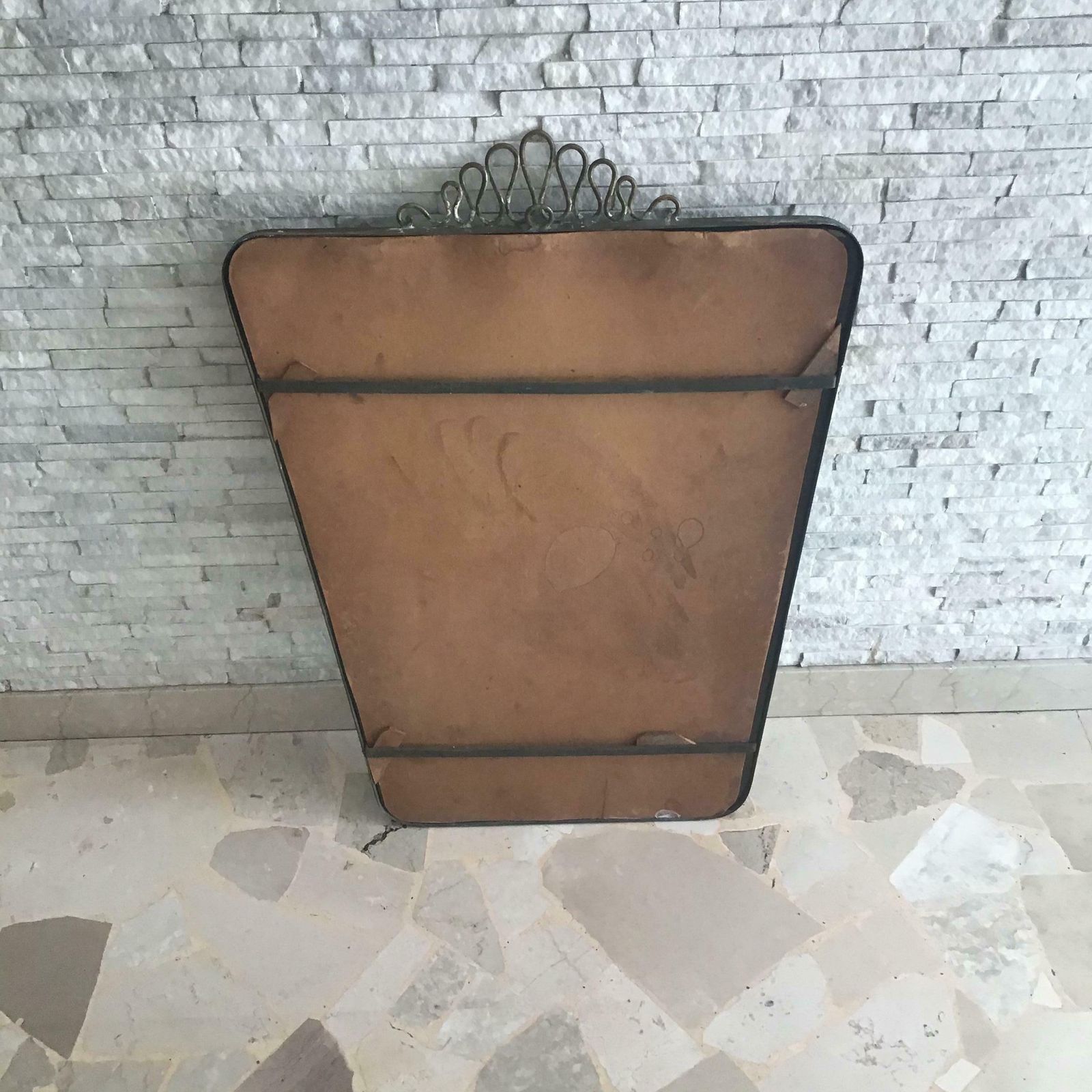photo furniture Gio Ponti Mirror Brass Glass Wood 1950 Italy
