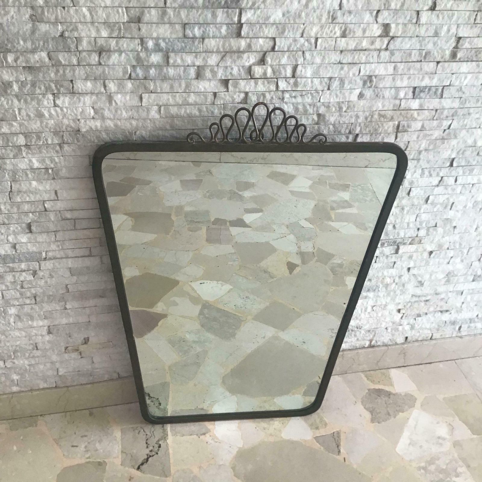 5236.0 Gio Ponti Mirror Brass Glass Wood 1950 Italy photo