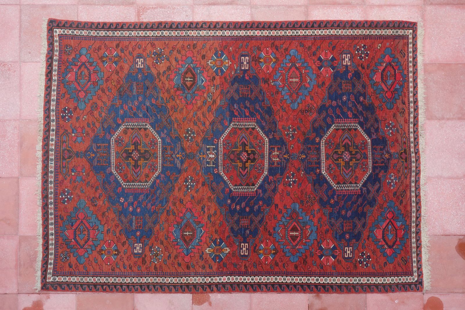 Great Britain With Deliveries Duties Paid | Antique Caucasiana Kuba Soumak Rug Carpet | 201 Cm X 141 Cm | 6'59'' X 4'62'' photo vinterior