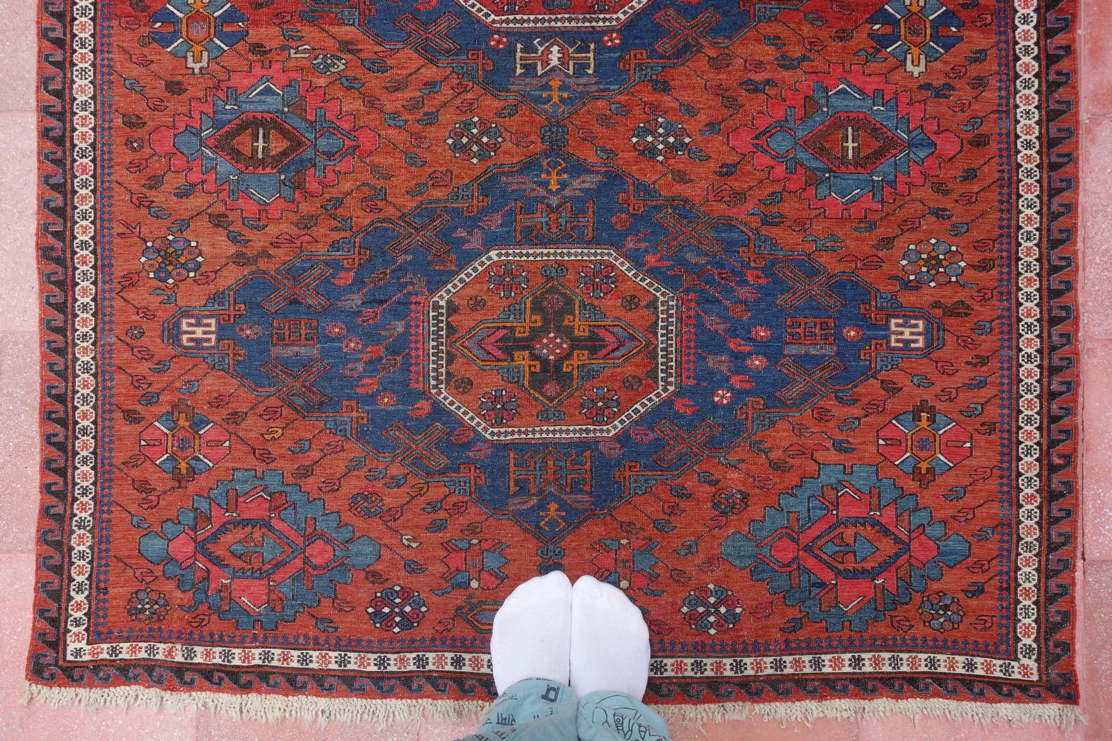 Great Britain With Deliveries Duties Paid | Antique Caucasiana Kuba Soumak Rug Carpet | 201 Cm X 141 Cm | 6'59'' X 4'62'' photo buy