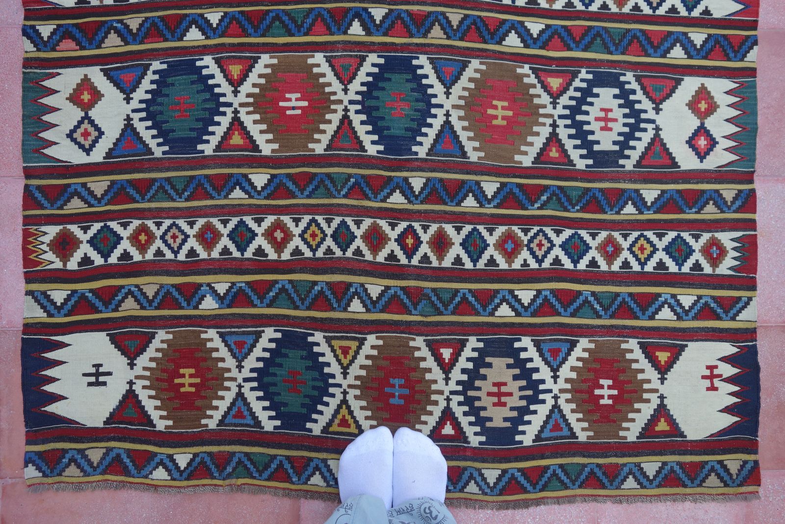 photo for sale Great Britain With Deliveries Duties Paid | Antique Caucasian Shirvan | Kilim Rug | 313 Cm X 148 Cm | 10'26'' X 4'85''