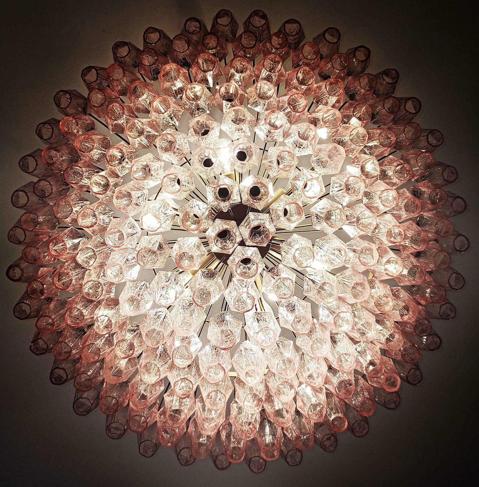 photo furniture Charming Amazing Murano Glass Chandelier  185 Pink Poliedri