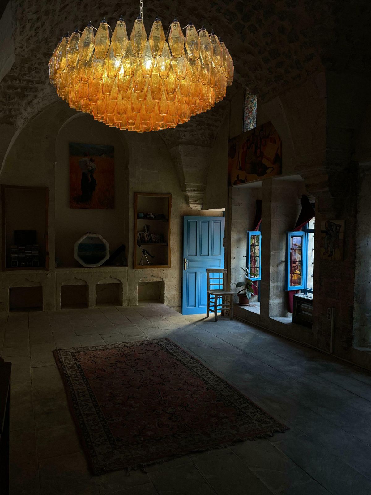 Majestic Murano Glass Chandeliers  185 Amber Poliedri photo Lighting