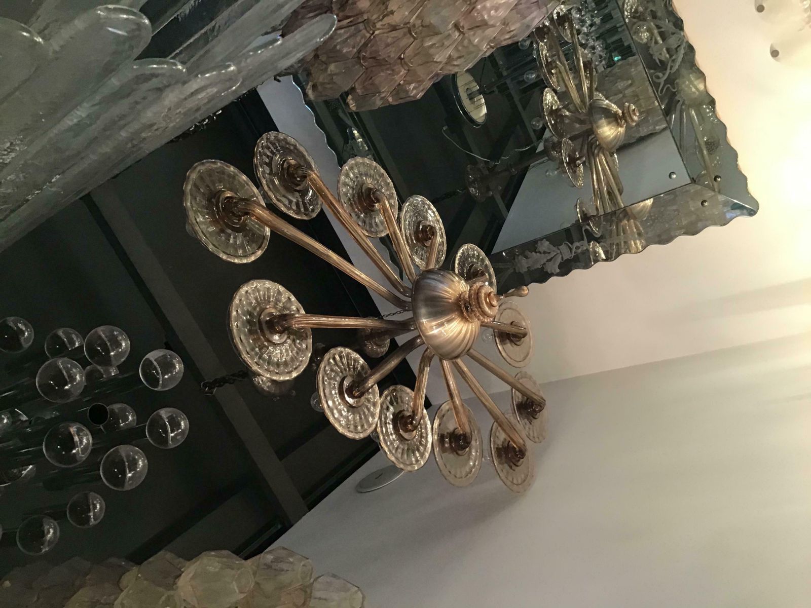 Venini Oval Murano Glass Chandelier 12 Light, 1930, Italy photo Lighting