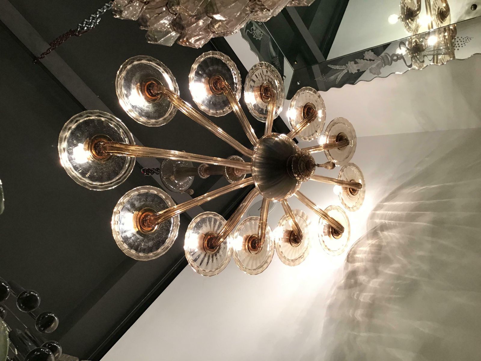 photo buy Venini Oval Murano Glass Chandelier 12 Light, 1930, Italy