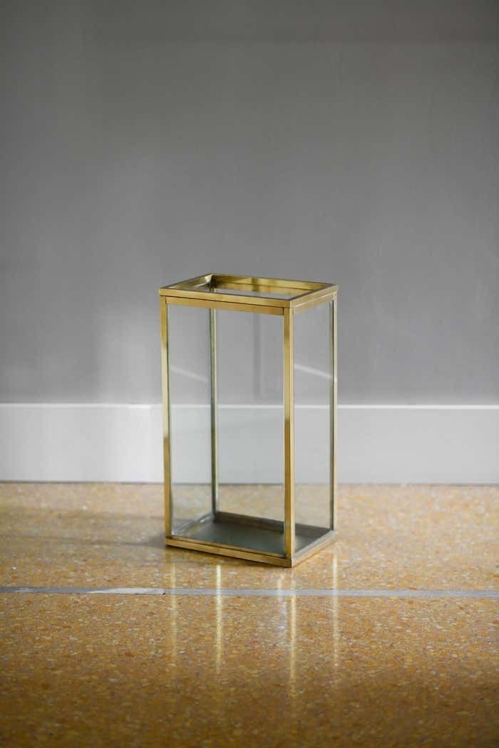 1970s Glass And Brass Umbrella Stand photo furniture