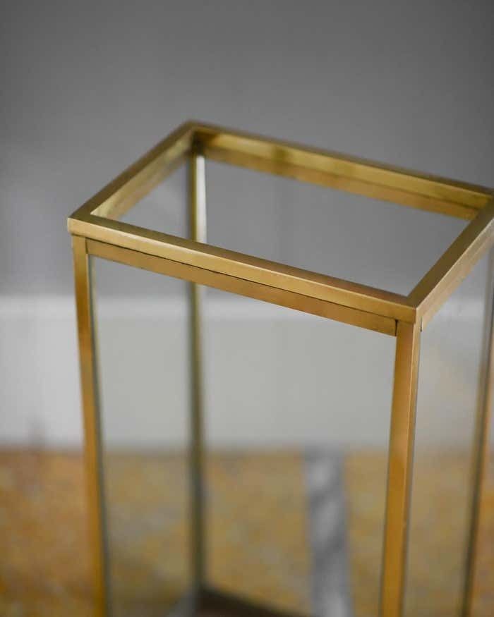 1970s Glass And Brass Umbrella Stand photo Home Decor