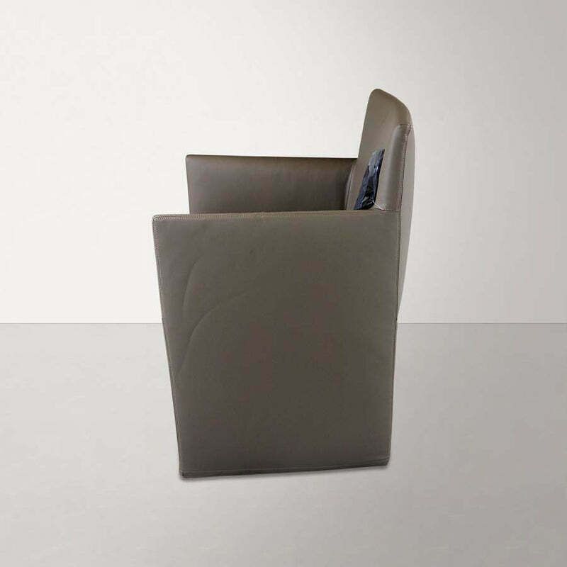 B&B Italia: Posa Meeting Chair In Ash Grey Leather   Refurbished photo furniture
