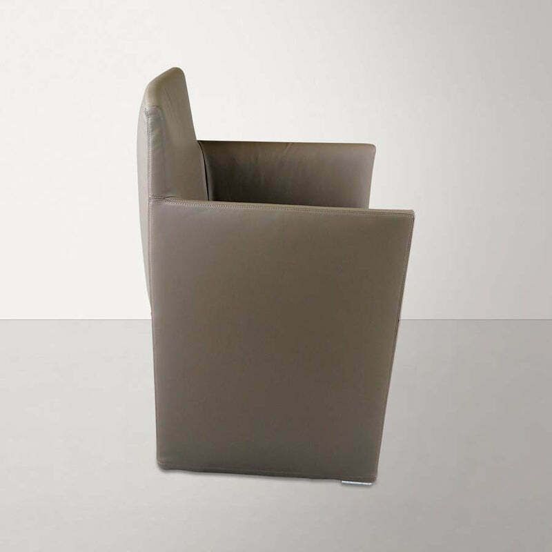 B&B Italia: Posa Meeting Chair In Ash Grey Leather   Refurbished photo Furniture