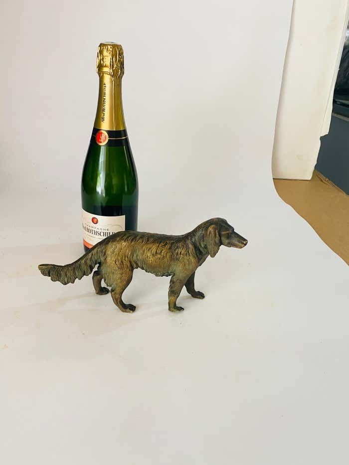 photo furniture Antique Vienna Bronze Sculpture Of A Dog In Jules Moigniez Style, France, 1880