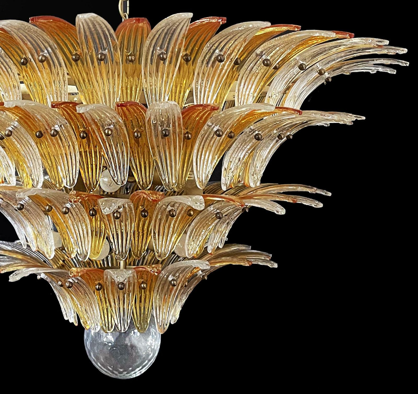 Amazing Palmette Ceiling Lights   Four Levels, 163 Amber And Transparent Glasses photo buy