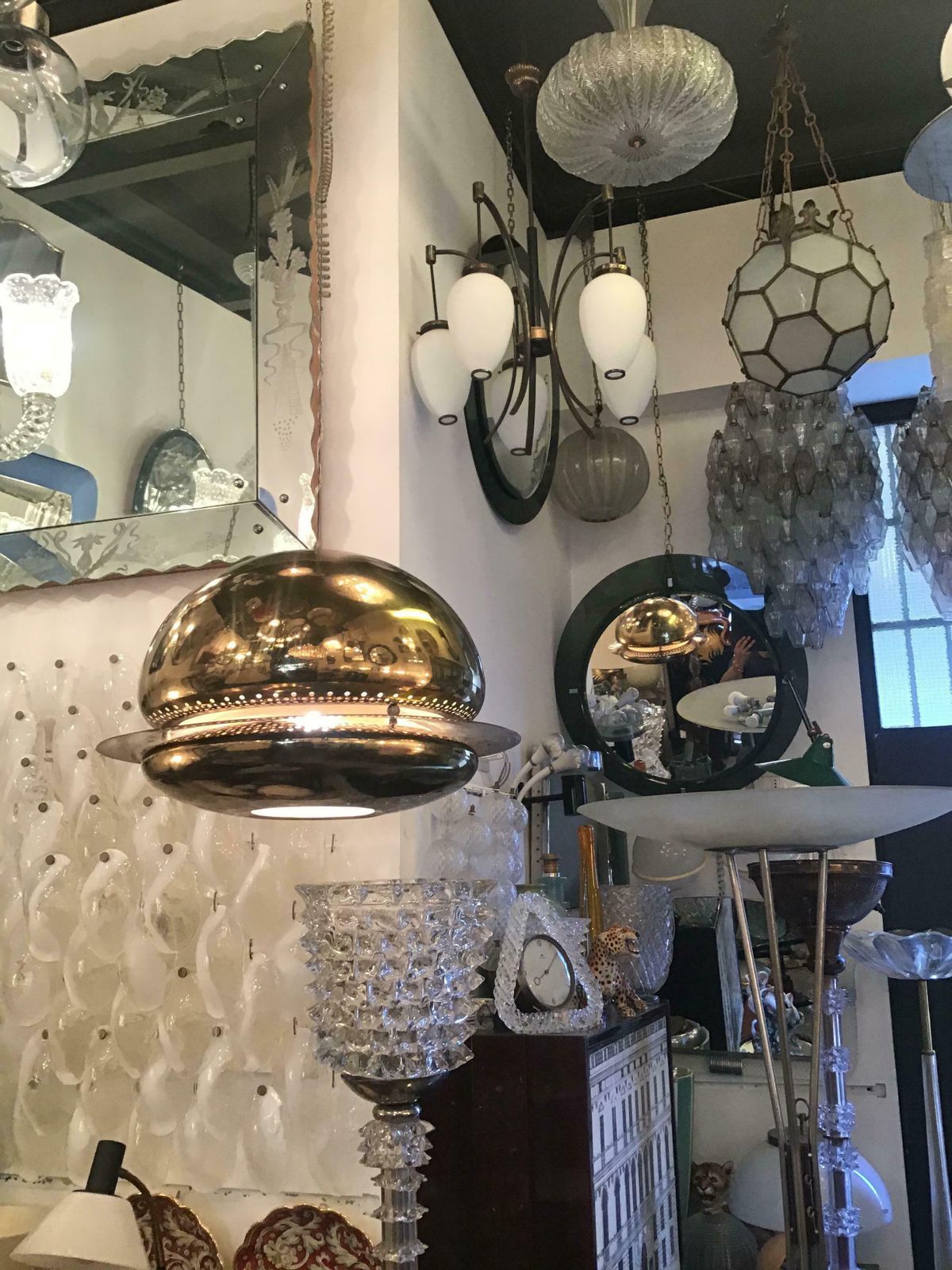 Lighting Afra And Tobia Scarpa "Flos" " Nictea" Chandelier Brass Glass 1960 Italy photo
