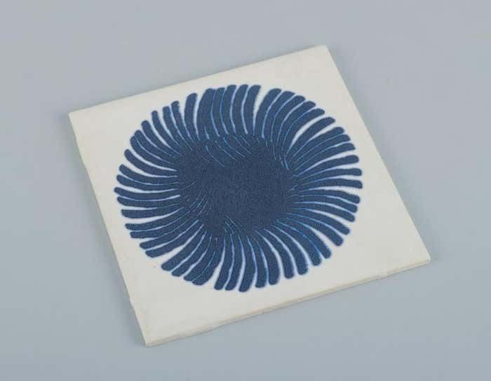 Royal Copenhagen, Four Tiles With An Abstract Motif. Mid 20th Century. photo for sale