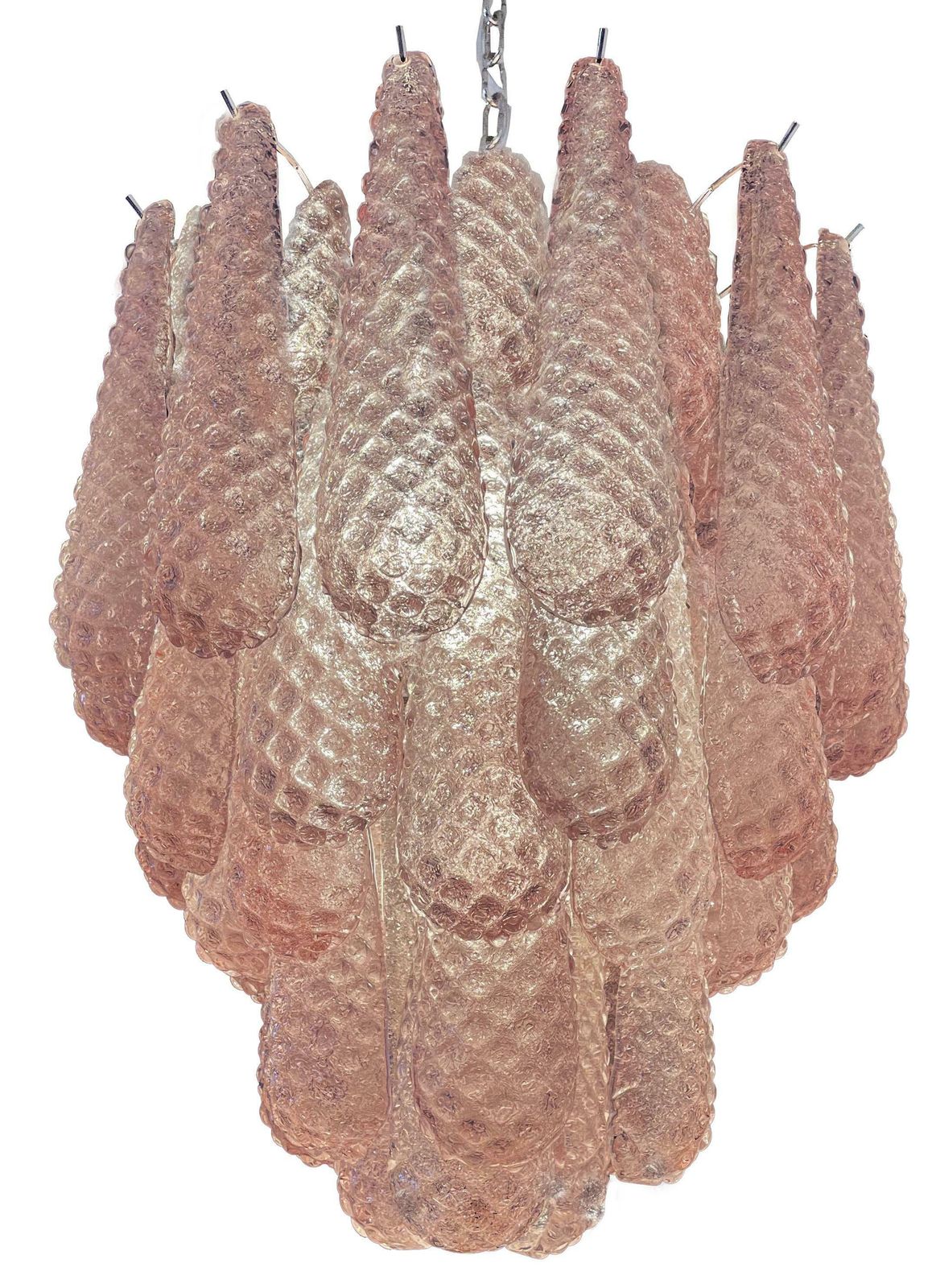 Pair Fabulous Glass Pink Petal Chandeliers, Murano photo 3126.0