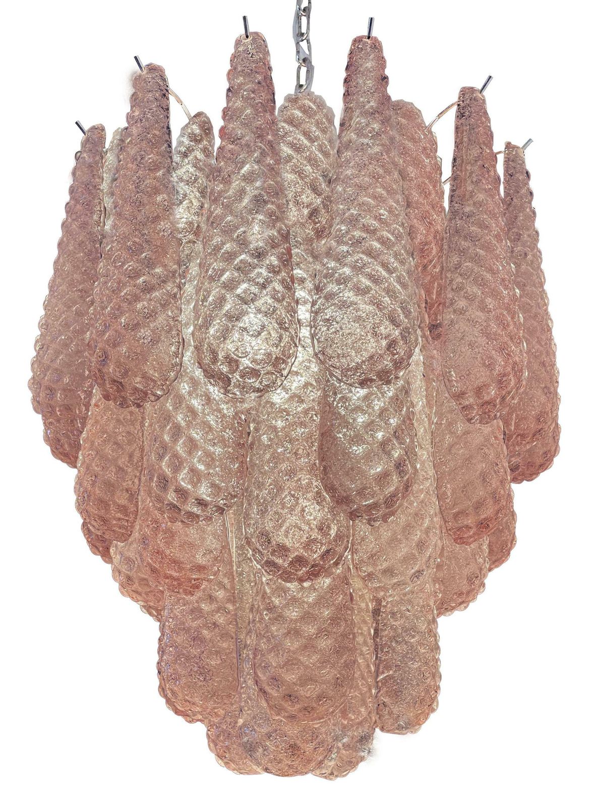 Pair Fabulous Glass Pink Petal Chandeliers, Murano photo buy