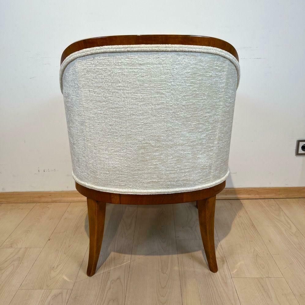 Biedermeier Bergere Chair, Walnut, Creme Velvet, Austria Circa 1840 photo vintage
