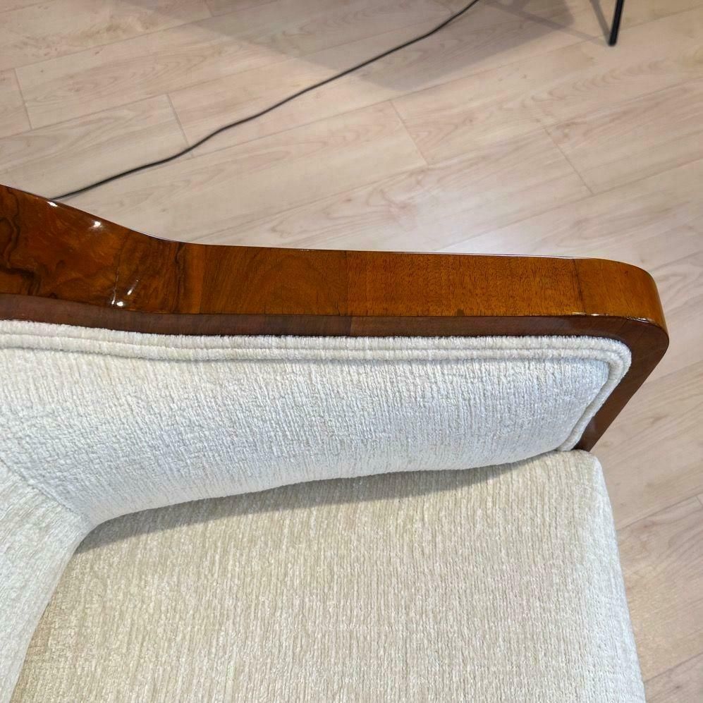 3518.04 Biedermeier Bergere Chair, Walnut, Creme Velvet, Austria Circa 1840 photo