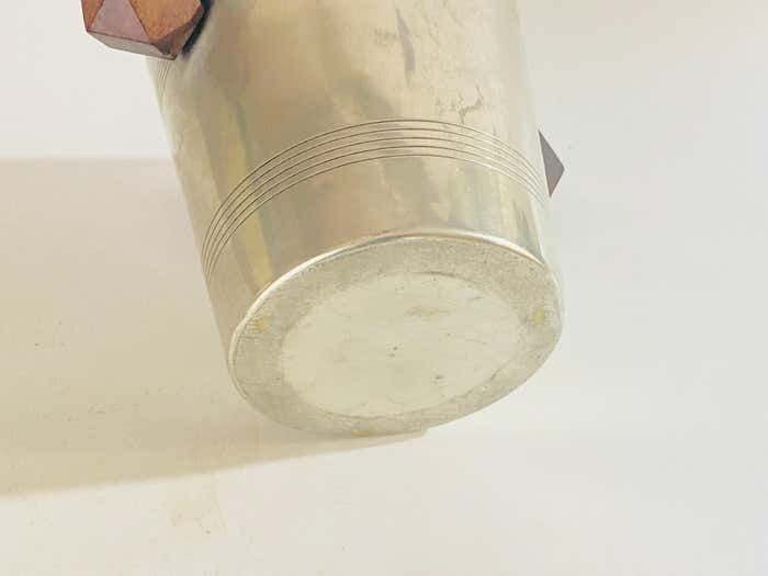 Ice Bucket In Sylver Metal, France 1930 Sylvered Color With Wood Handles photo vinterior