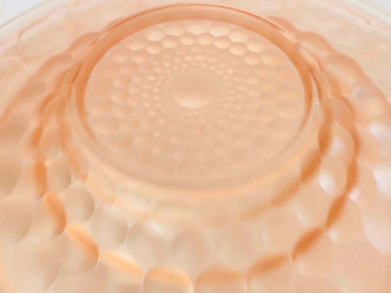Art Deco Glass Dish / Vide Poche With Pink Glass Rond Pattern France, Circa 1940 photo 470.0