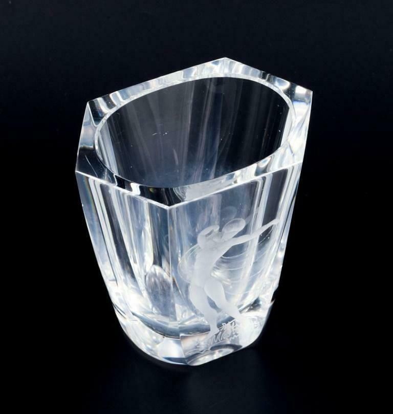 Lars Kjellander For Kosta, Sweden, Art Glass Vase In Clear Glass. 1930s photo buy