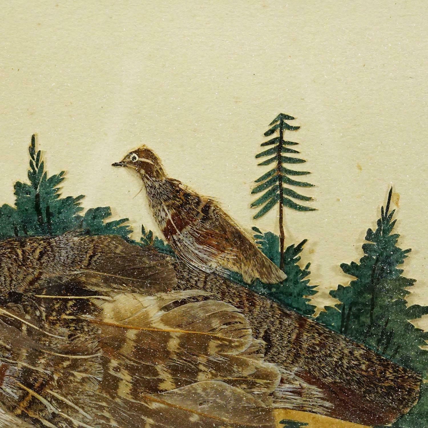 Victorian Taxidermy Diorama With Partridge, Germany Ca. 1900 photo vinterior