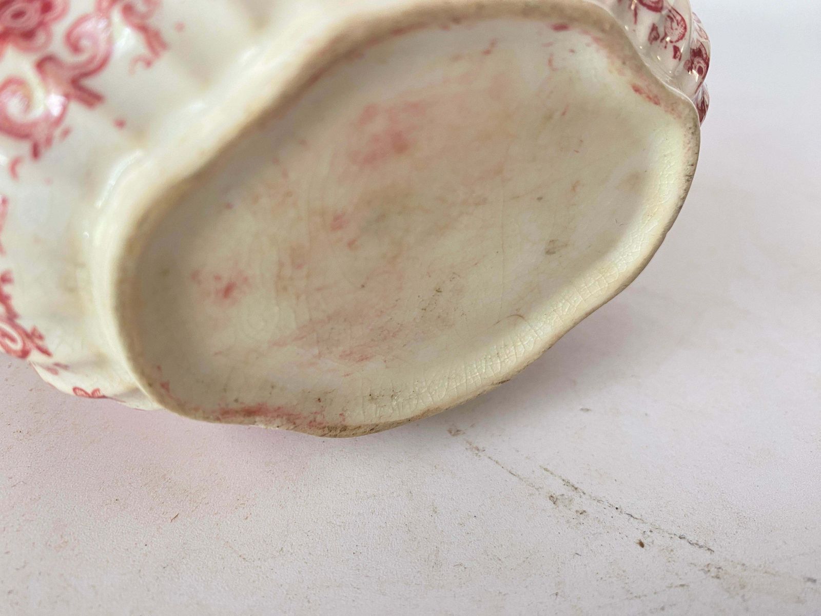 Sugar French Porcelain Sugar Pot White And Red Color 20th Century photo vinterior