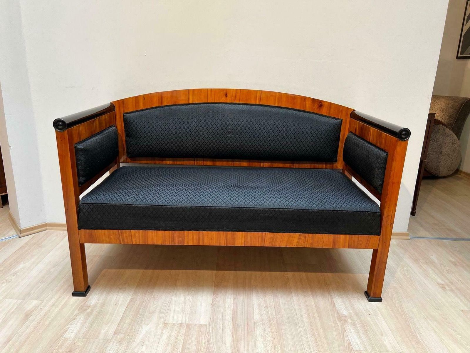 Biedermeier Sofa, Cherry Veneer, Horsehair, South Germany Circa 1830 photo buy