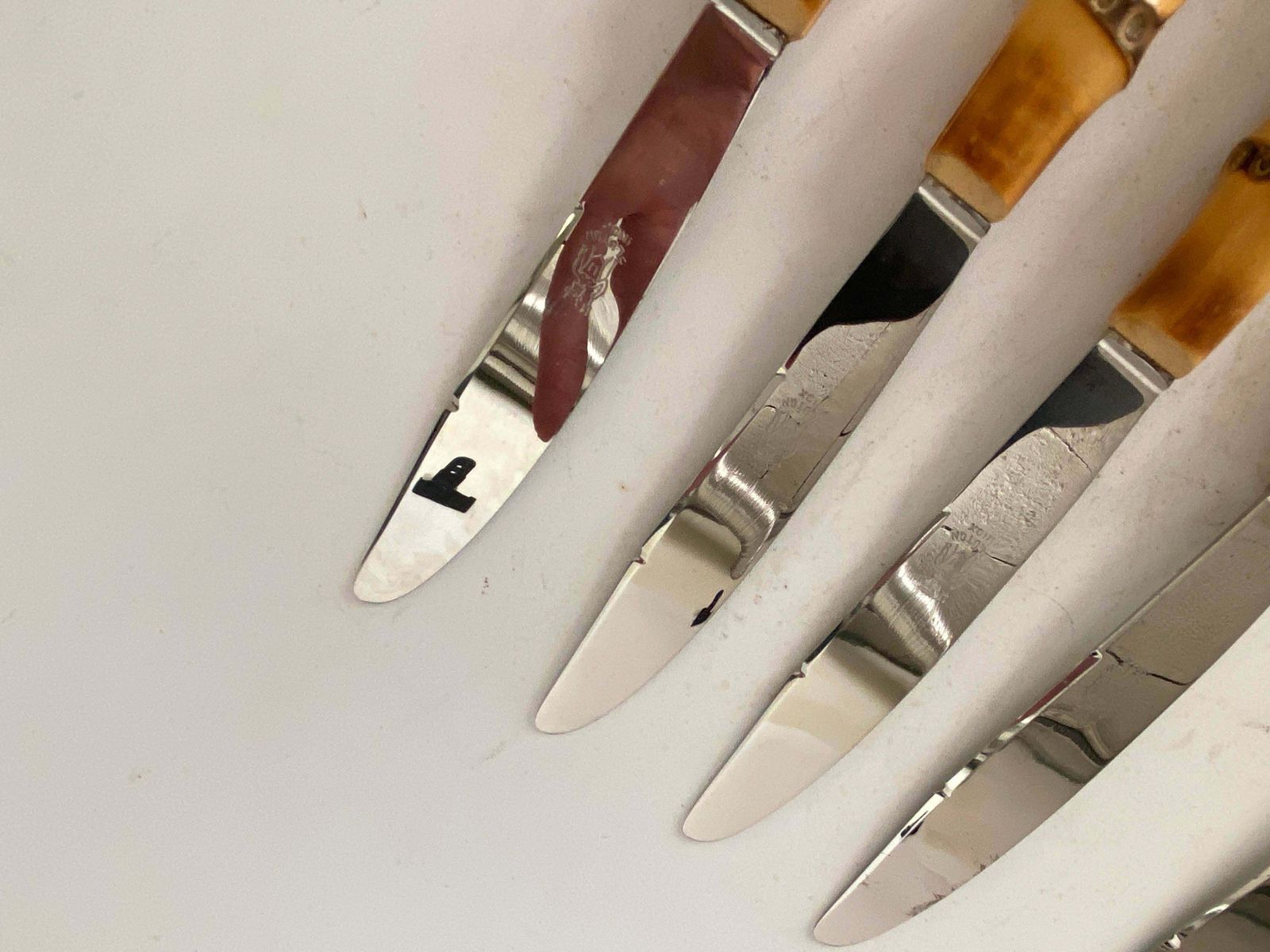 Cutlery France 1970 Knifes Cutlery 12 Pieces In Faux Bamboo photo buy