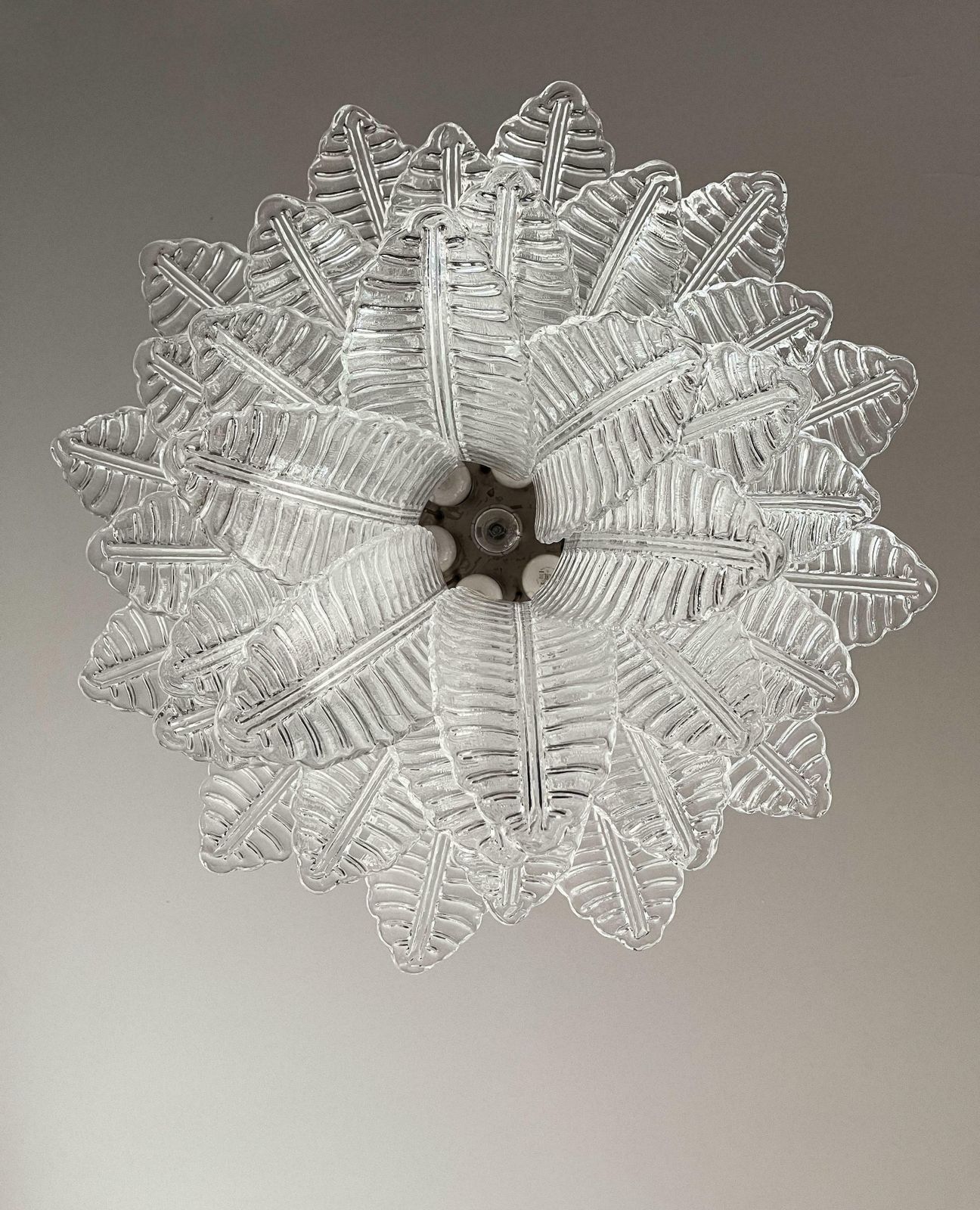Beautiful Italian Leaves Chandelier Murano photo furniture