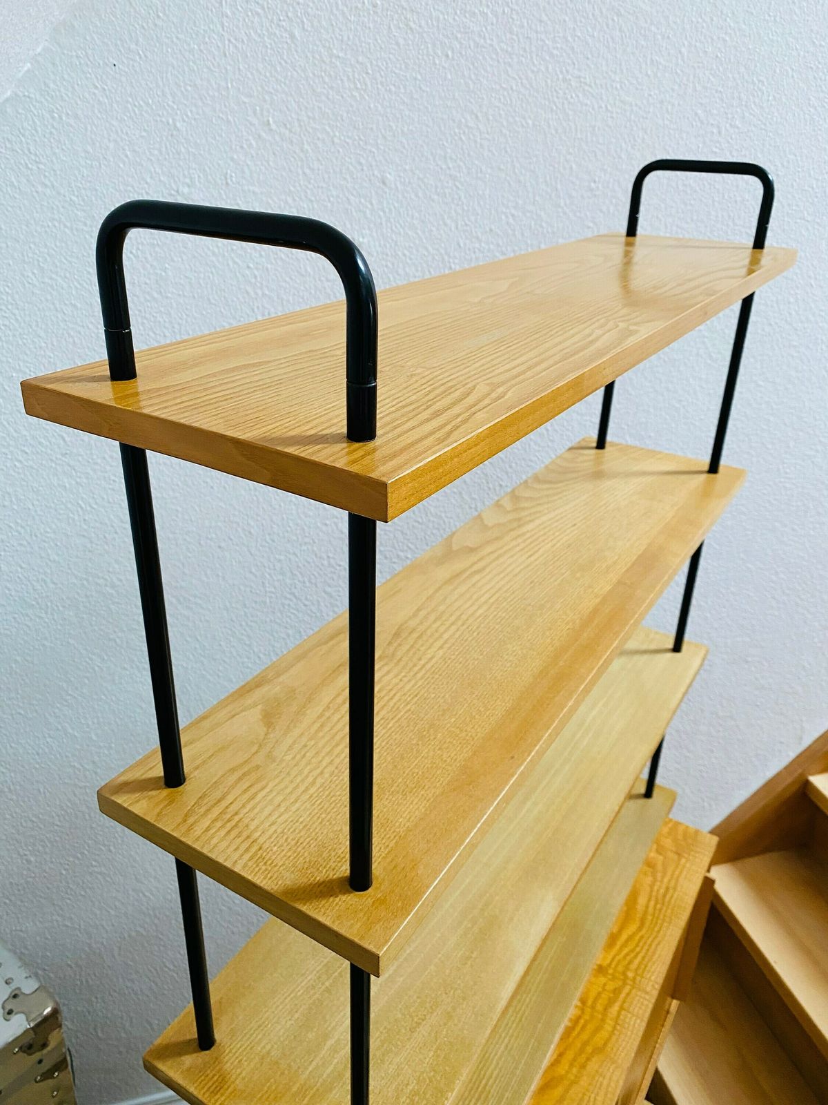 Wooden Midcentury String Shelf / 1950s 1960s Vintage Decor photo vinterior
