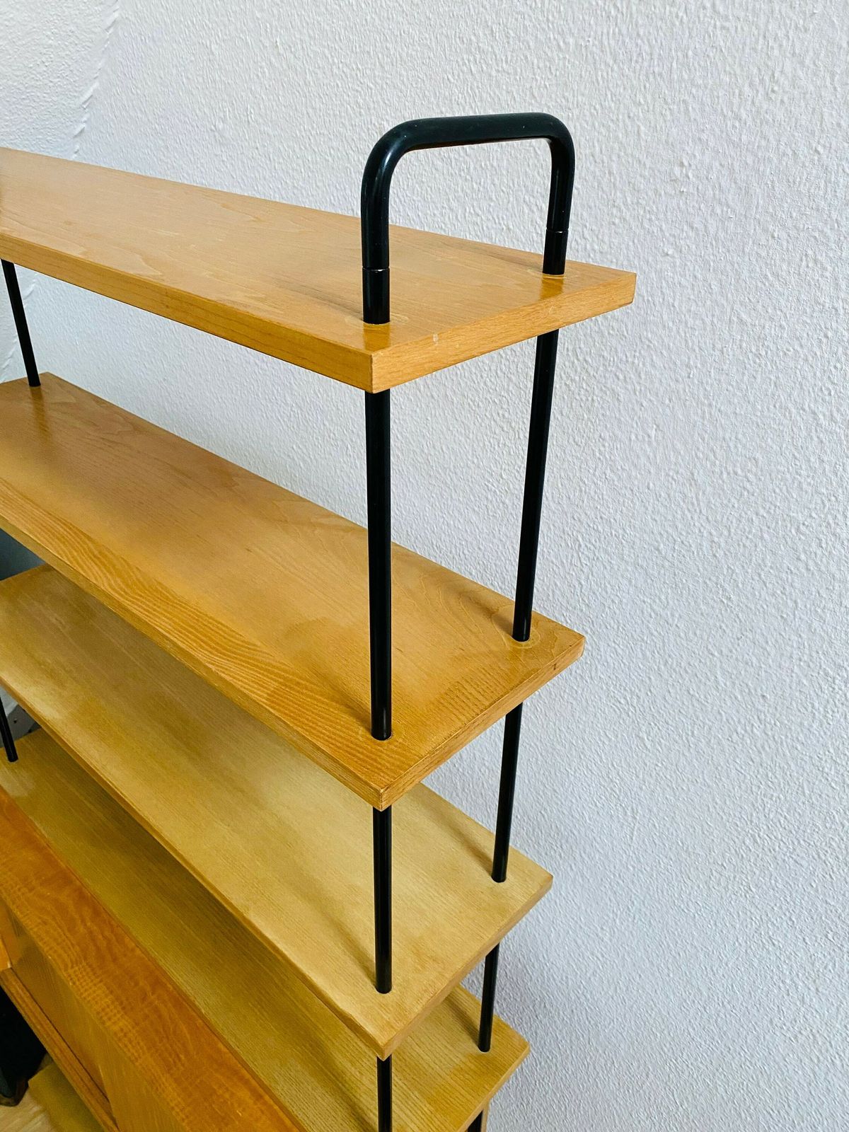 Wooden Midcentury String Shelf / 1950s 1960s Vintage Decor photo vintage