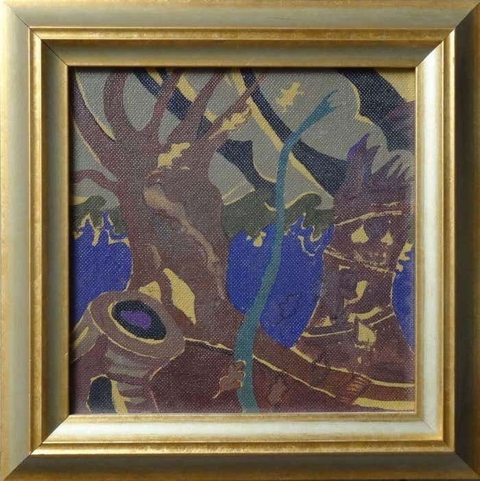 Lidija Auza Forest Cardboard, Oil, 1984 photo furniture