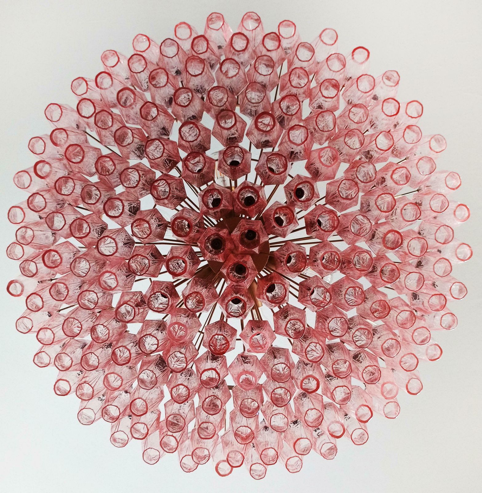 Charming Amazing Murano Glass Chandeliers   185 Pink Poliedri photo for sale