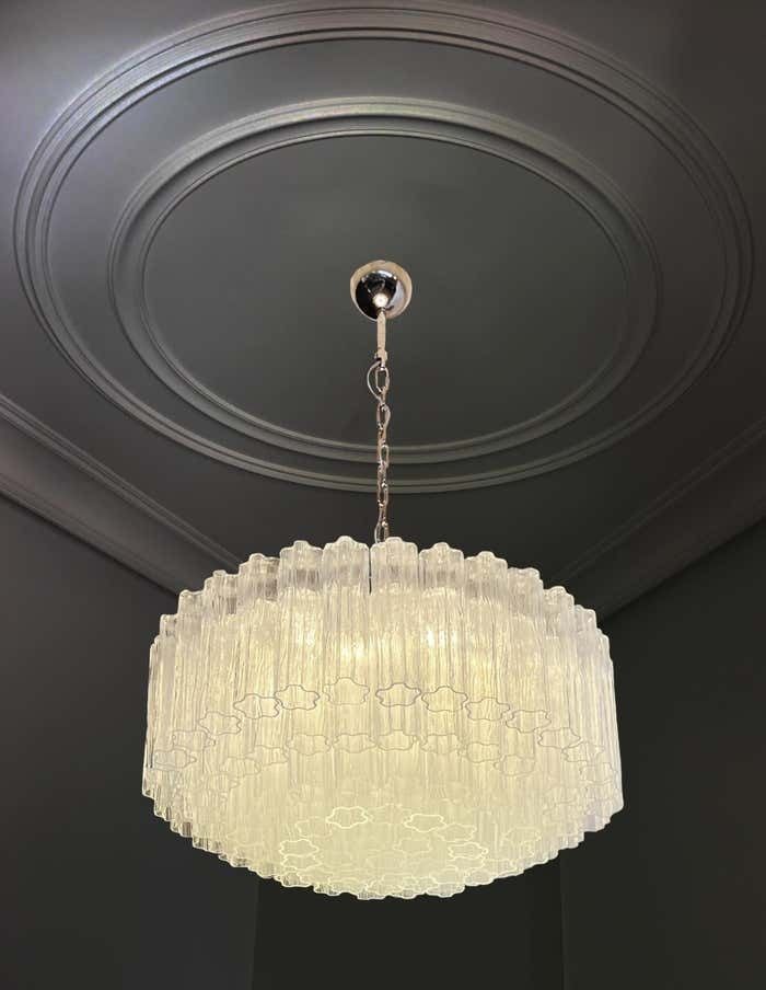 Elegant Murano Glass Chandeliers  101 Clear Tube Glasses photo vintage